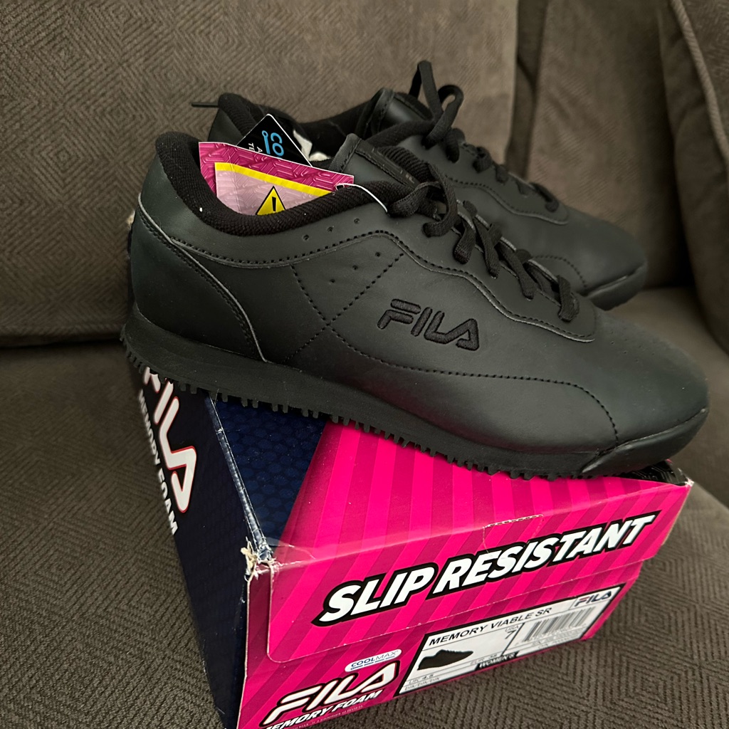 Fila Memory Viable Sr Women Shoes Black Slip Resistant Work Shoes